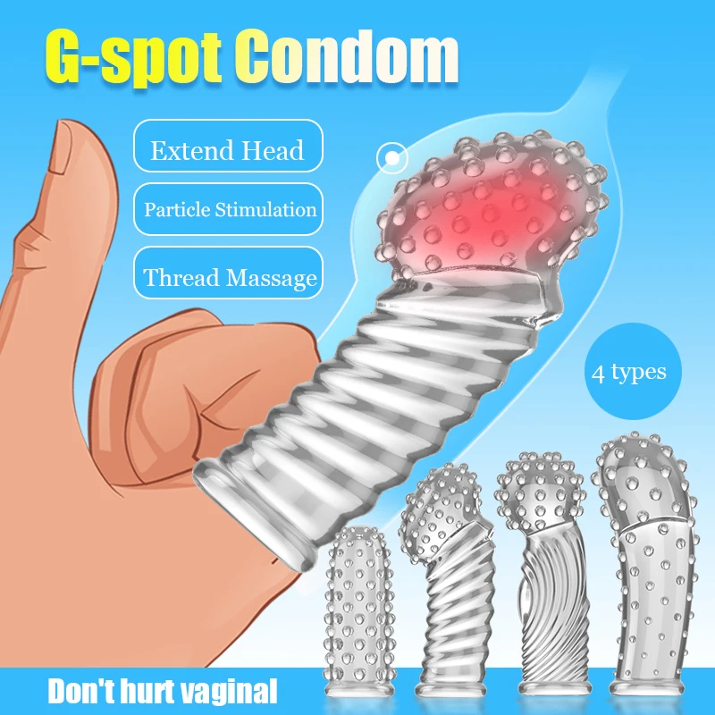 

2020 New G Point Stimulation Finger Sleeves Clitoris Massage Sex Toys For Woman Gay Penis Sleeve Sex Delay Reusable Condom