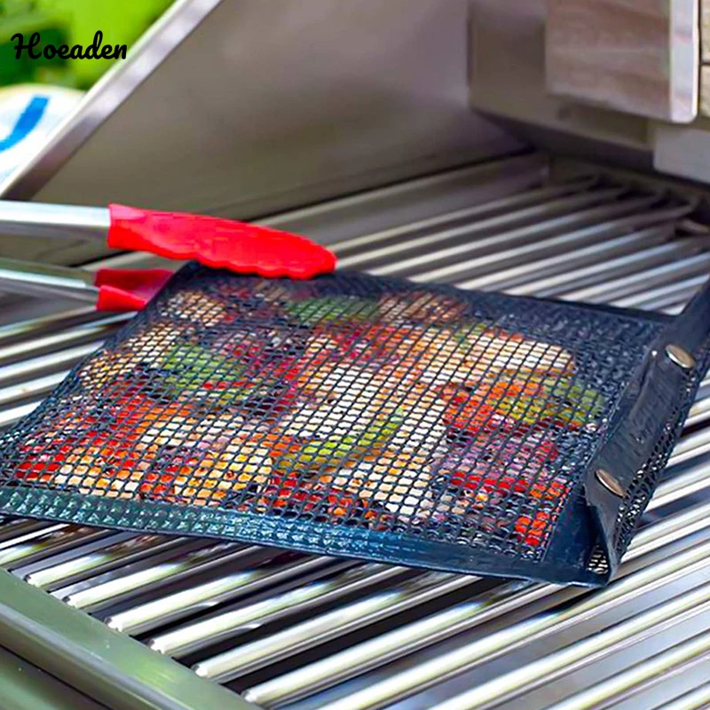 

Reusable Non-stick Bbq Grill Mesh Bag Barbecue Baking Insulation Pad Outdoor Picnic Camping Bbq Kitchen Tools