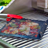 reusable non stick bbq grill mesh bag barbecue baking insulation pad outdoor picnic camping bbq kitchen tools