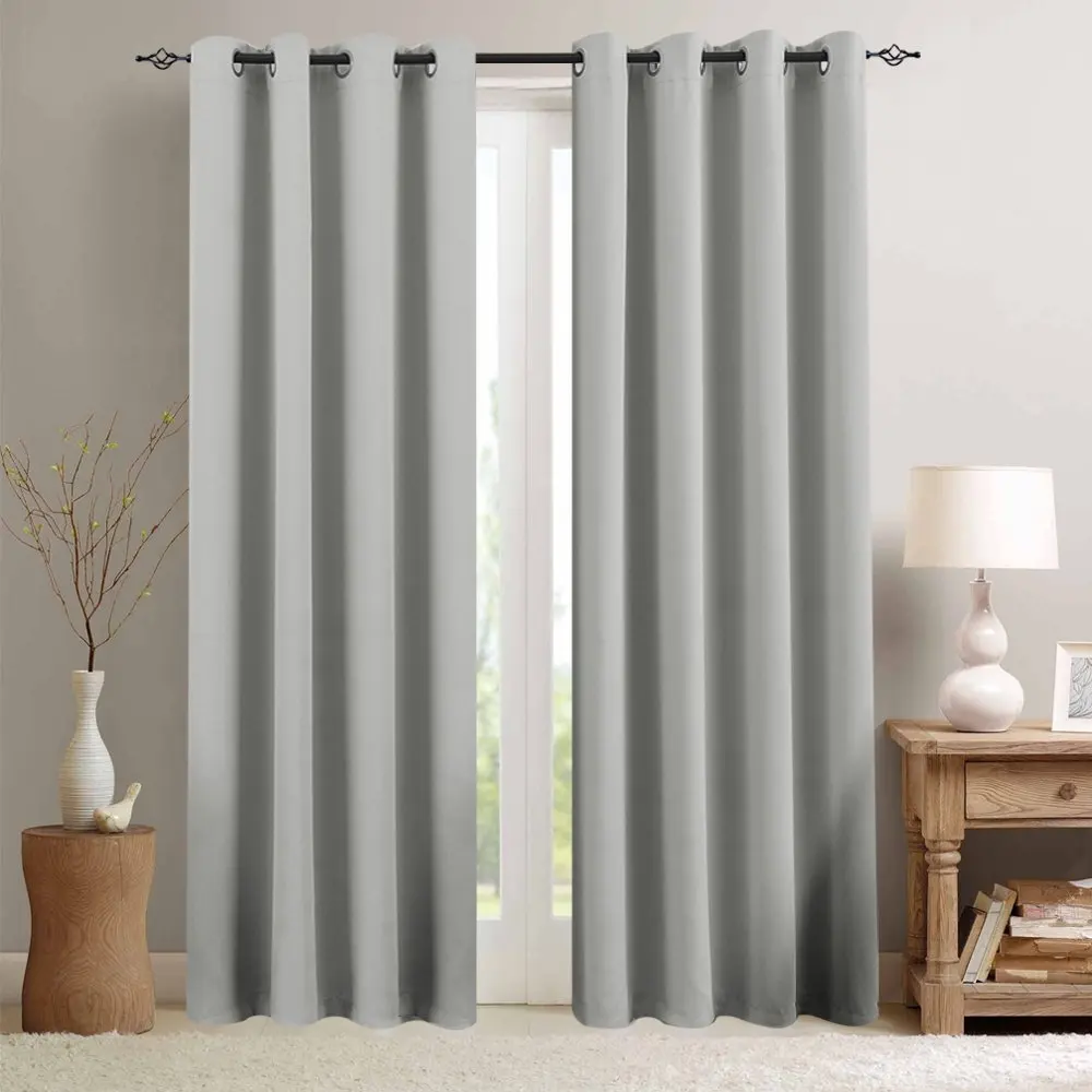 Modern Blackout Curtains For Window Treatment Blinds Grey Drapes Living Room The Bedroom Solid | Дом и сад