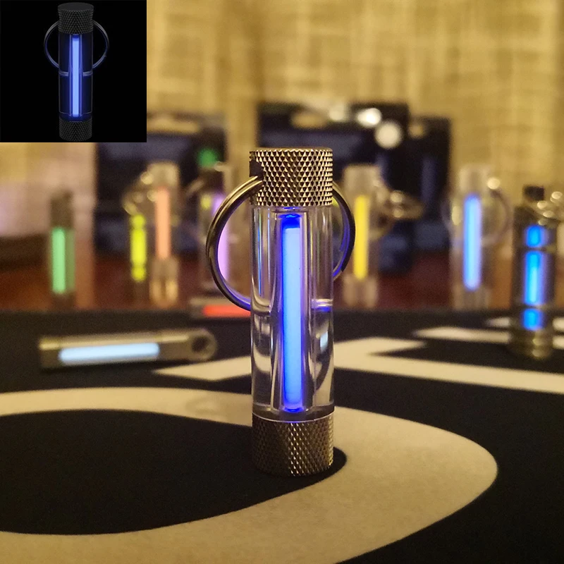 UV blue Тритиевая газовая лампа брелок инструмент автоматический светильник брелок спасательный аварийный светильник s для безопасности и выживания на открытом воздухе - Цвет: UV blue