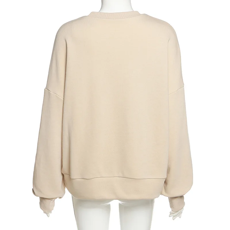 

Streetwear Moon Embroidery Oversized Hoodie Autumn Sweatshirt Women Crop Top Harajuku Vintage 90s Loose Long Sleeve Pullover