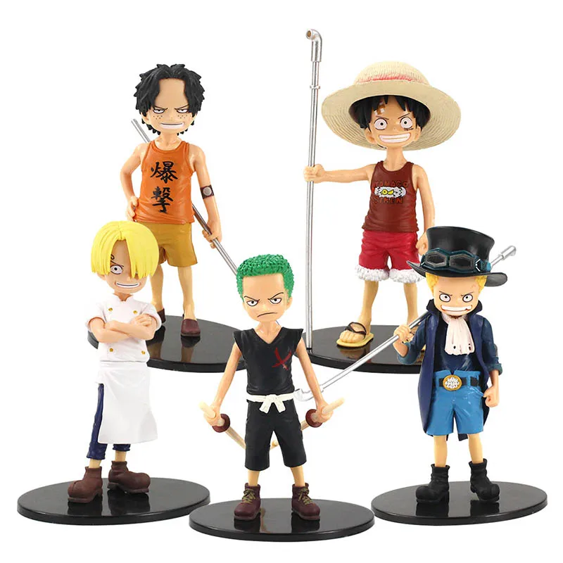 5 шт./лот фигурки Детские Grandline vol.2 Luffy Ace Sabo Zoro Sanji ПВХ экшн Фигурки игрушки