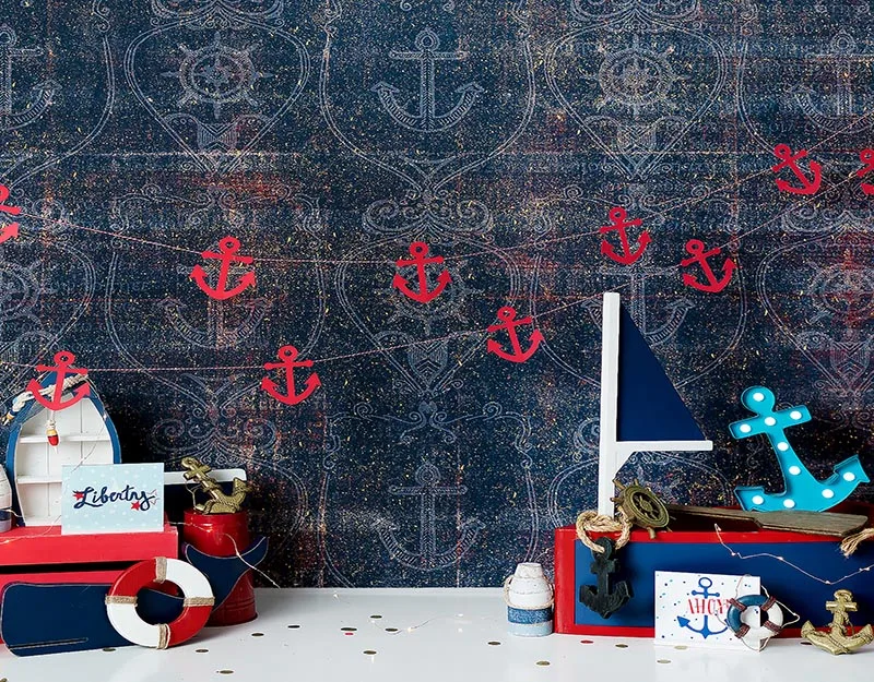 Виниловый фон для фотосъемки игрушка корабль парусный Флаг символ день рождения