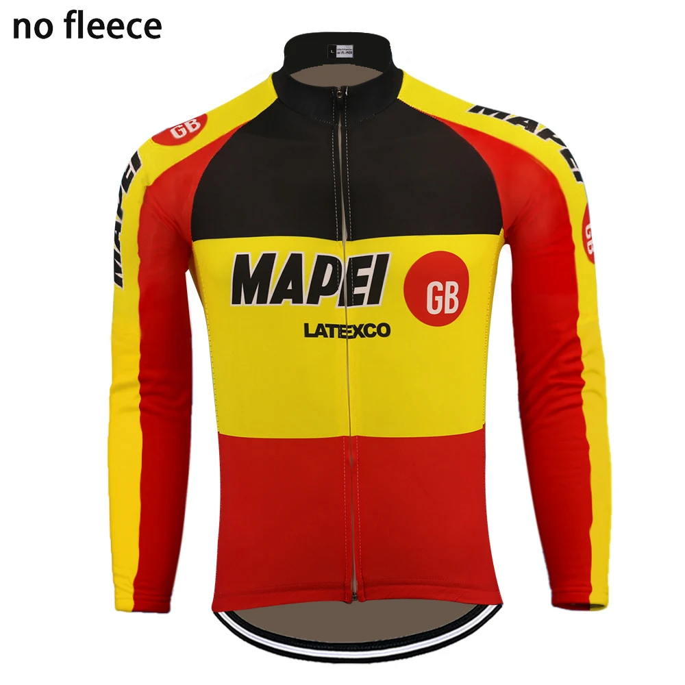 long sleeve Mapei велокофты Зимние флисовые и без флиса мужские с длинным рукавом Теплые Одежда для велоспорта Майо ciclismo mtb - Цвет: long sleeve