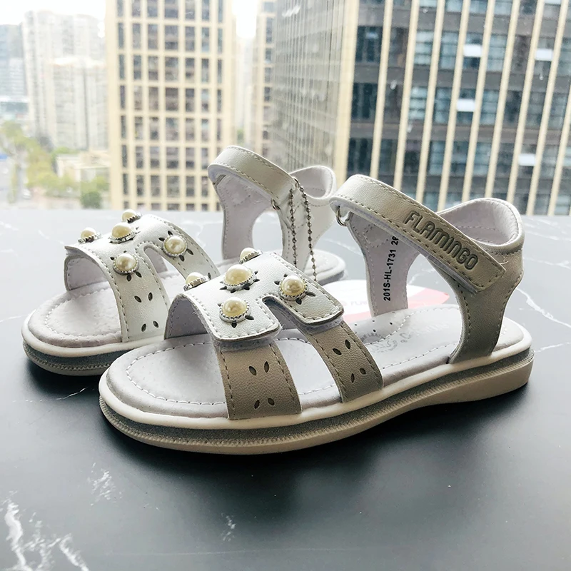 Фламинго 2020 сандалии для Крючки девочек на плоской подошве и застежке-липучке