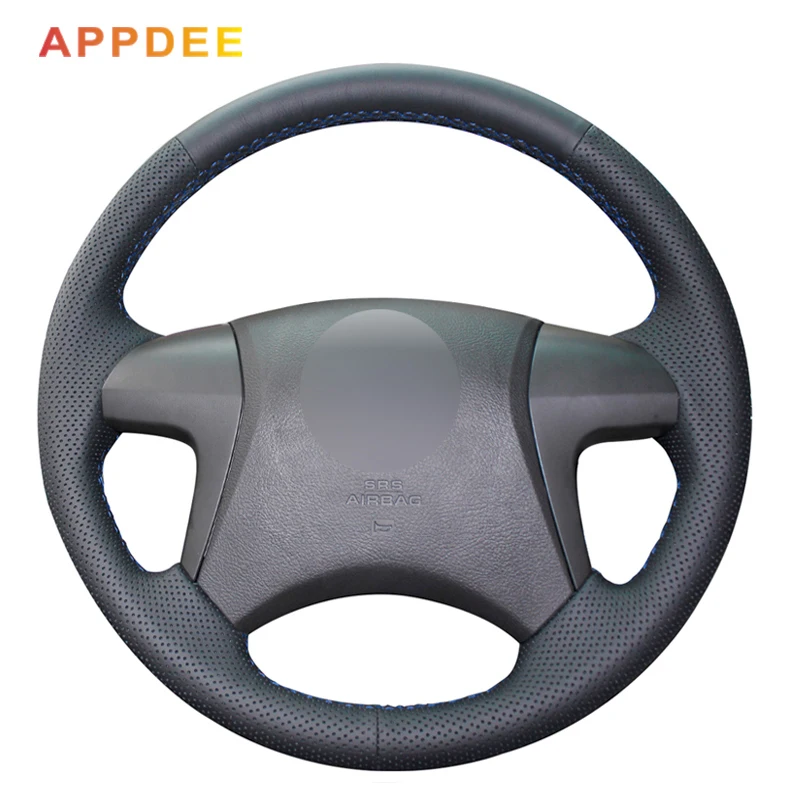 Черная искусственная кожа Чехол рулевого колеса автомобиля для Toyota Highlander 2008 2009