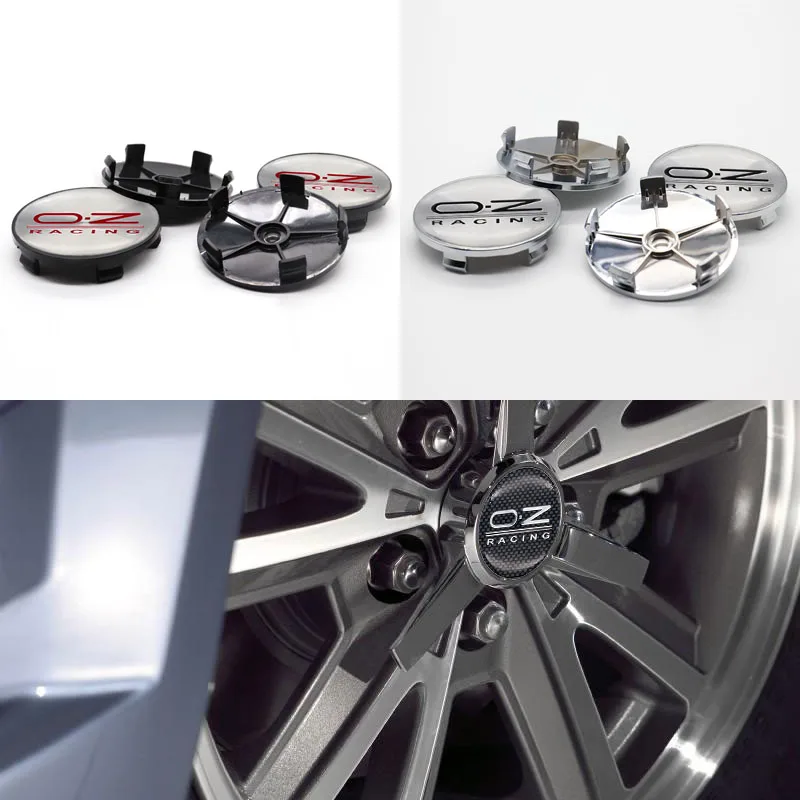 

Car parts 4pcs 60mm wheel hub cover center wheel sticker car logo, suitable for OZ- personalized modification parts
