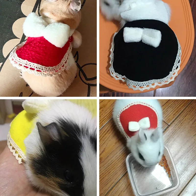 

Soft Hamster Squirrel Clothes Small Animal Harness Bow-knot Decor Ruffled Pet Costume Lovely Hamster Supplies Accessories