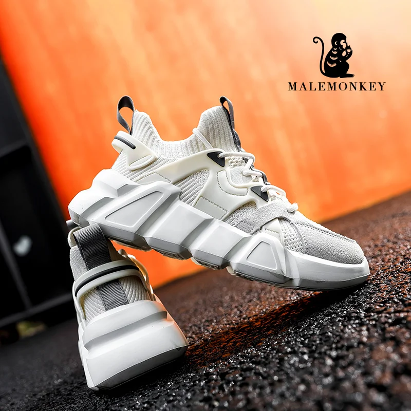 

Women Chunky Sneakers Platform 2021 Fashion Spring Breathable Comfort Running Casual Couple Sport Shoes White Plus Size 35-44