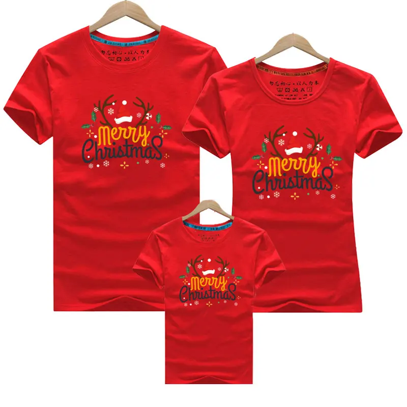 

Merry Christmas Family Mother Daughter Son Outfits Women Mom T-shirt Baby Girl Boys T Shirt Matching Clothes Mommy and Me Tshirs