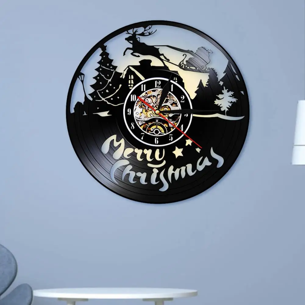 2 вида удобных настенных часов из ПВХ в рождественском стиле долговечные
