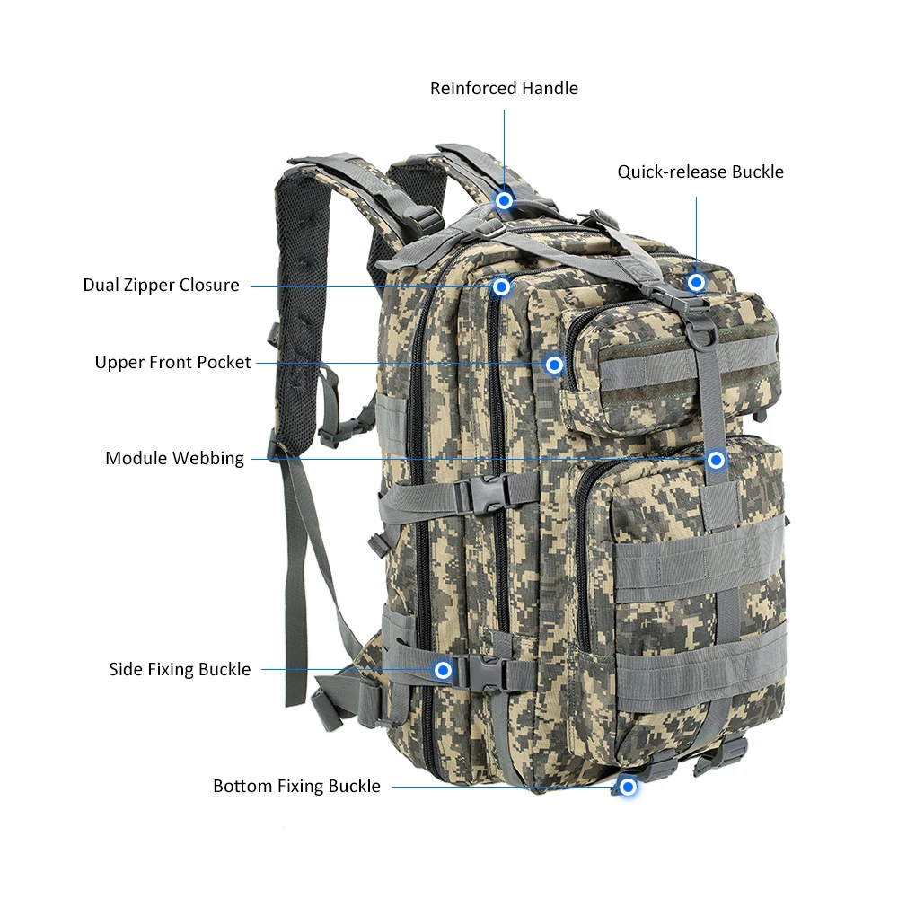 Новый 45L Открытый тактический рюкзак черный 1000D нейлон MOLLE многофункциональный