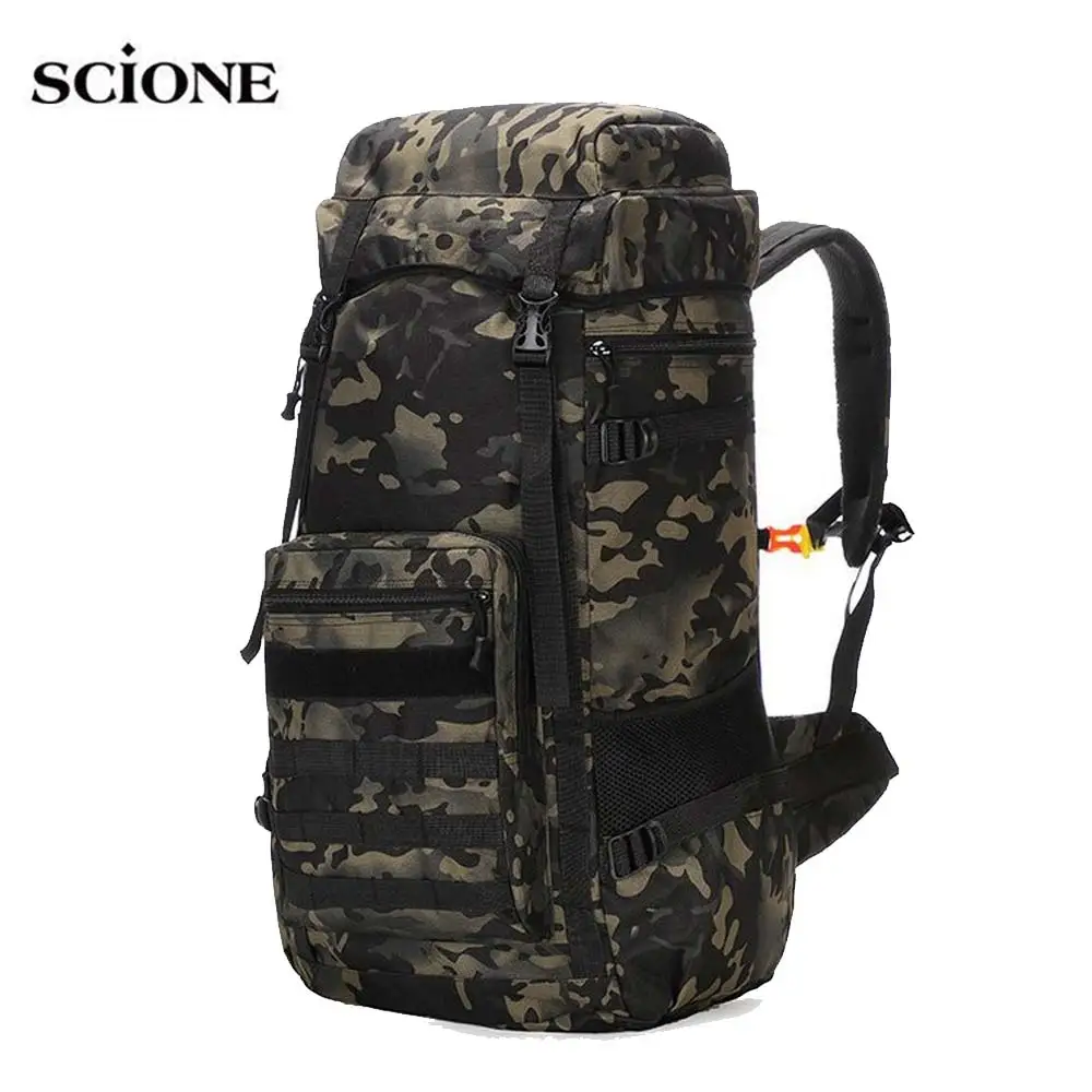 

70L Men Military Backpack Camping Bag Travel Mountaineering Hiking Sport Bag Men Tactical Rucksack Army Molle Bags 2020 XA903+WA