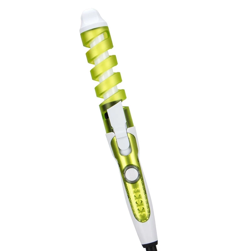 Профессиональные щипцы для завивки волос Green Us Plug ic спиральные с быстрым нагревом