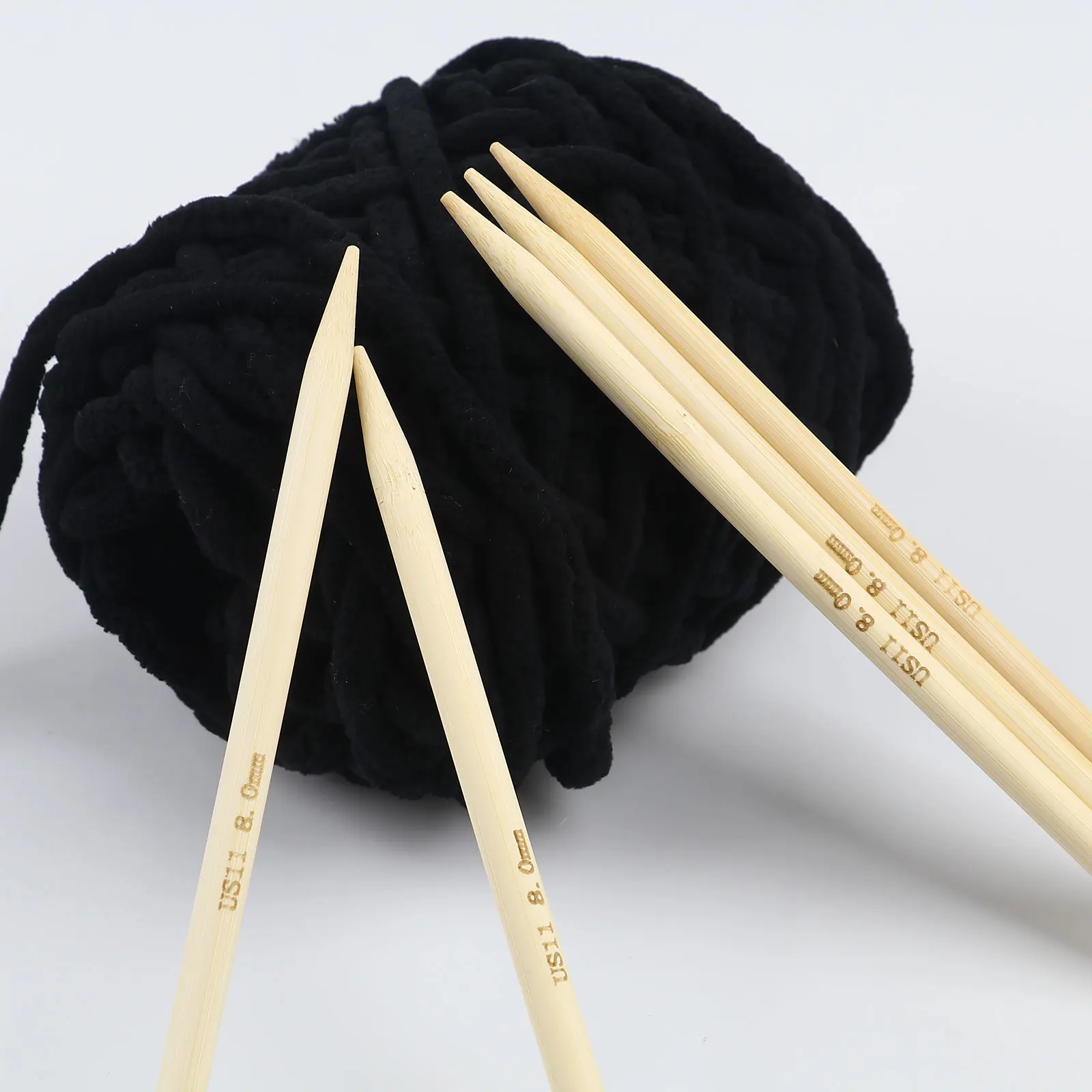 Спицы для вязания бамбуковые двусторонние длиной 20 см 8 мм 5 шт. | Дом и сад