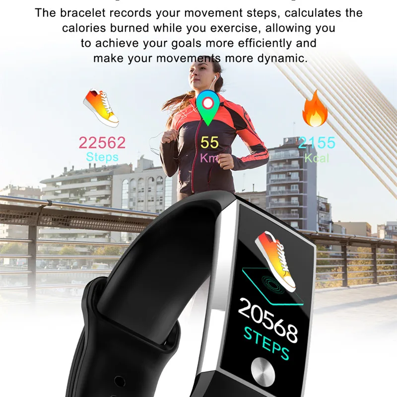 S28 смарт браслет для мужчин фитнес трекер монитор сердечного ритма кровяное