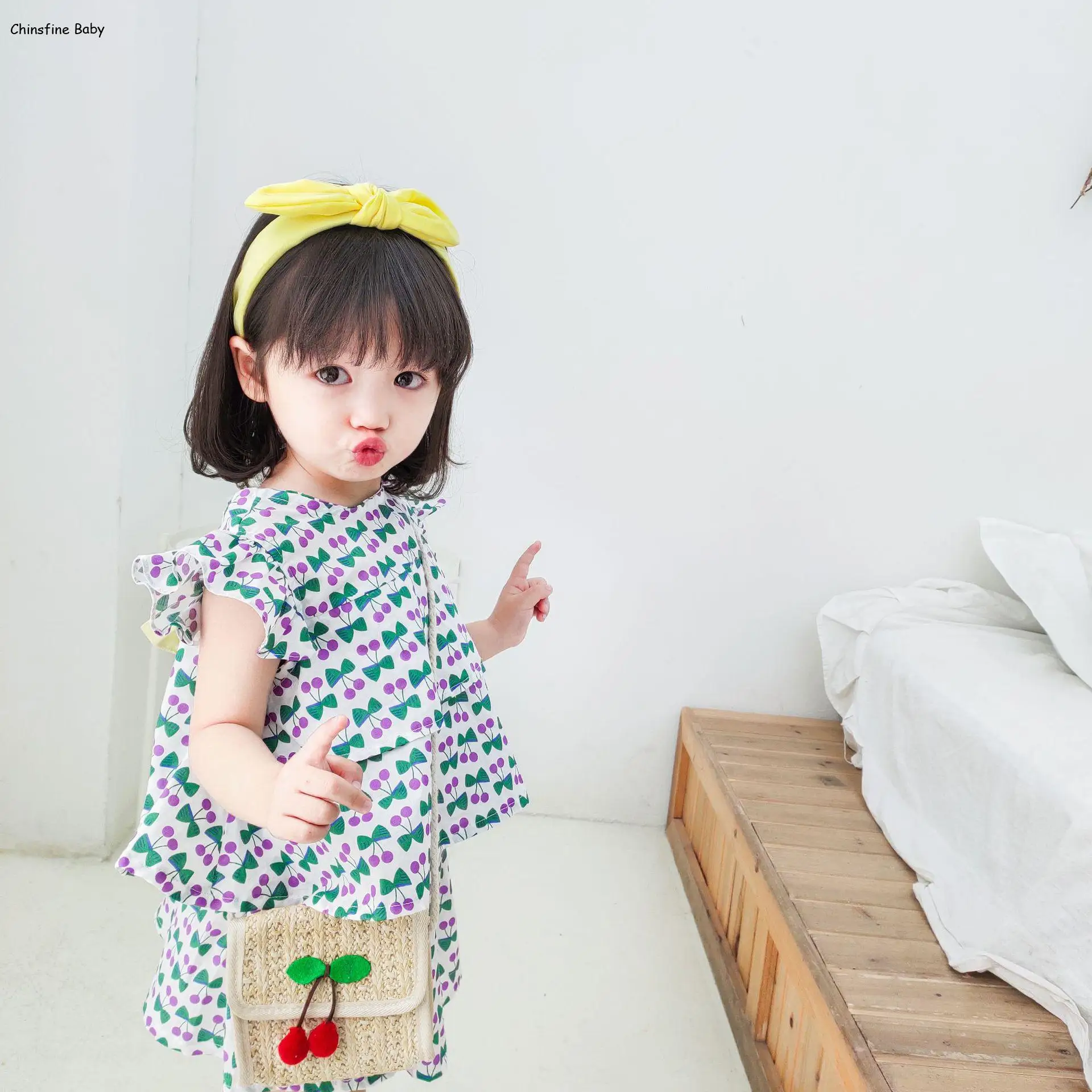 

Children's Wear Spring And Summer 2020 New Girls' Floral Two Piece Set