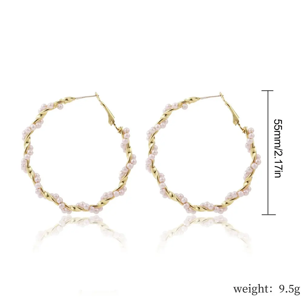 Витые жемчужные серьги-цепочки круглые серьги свадебные Модные женские