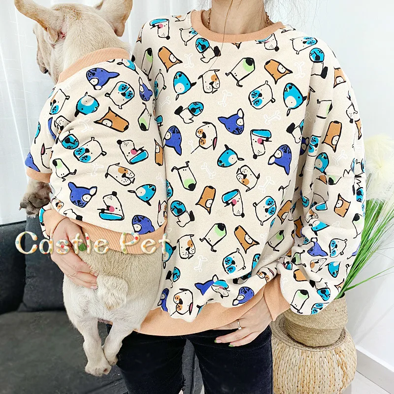 Bulldog/теплая толстовка с капюшоном для собак Осенняя одежда щенков Теплый