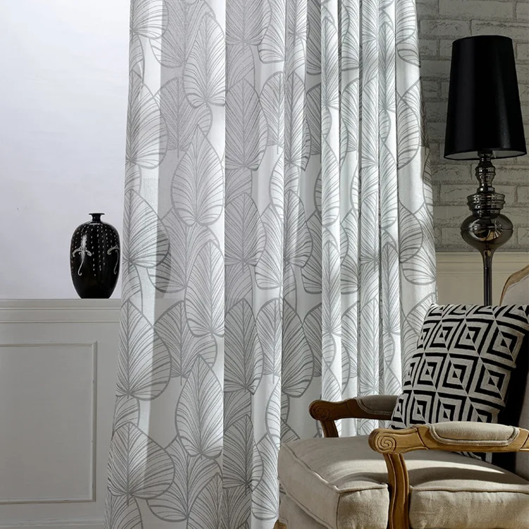 

New Simple Leaf Curtains for Living Dining Room Bedroom