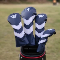 stripes pu waterproof golf wood club cover driver fairway hybrid no 1 3 5 ut headcover protector outdoor sport golf accessories