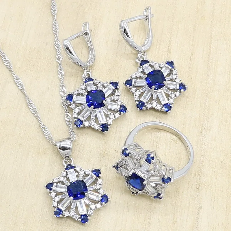 Женский комплект украшений серебряного цвета Изысканный свадебный из сережек