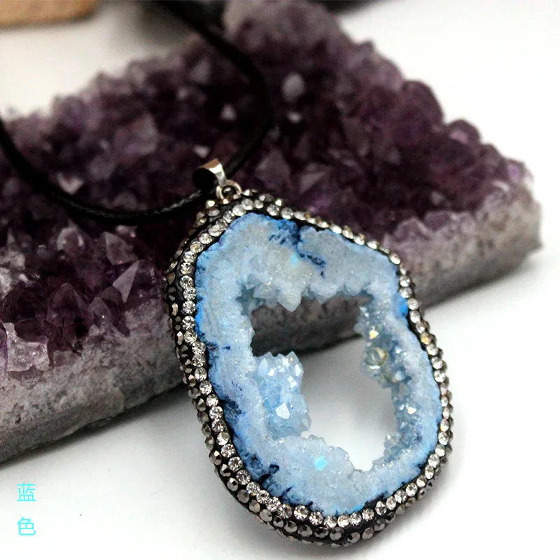 Натуральные грубые камни красочные нестандартные хрустальные подвески