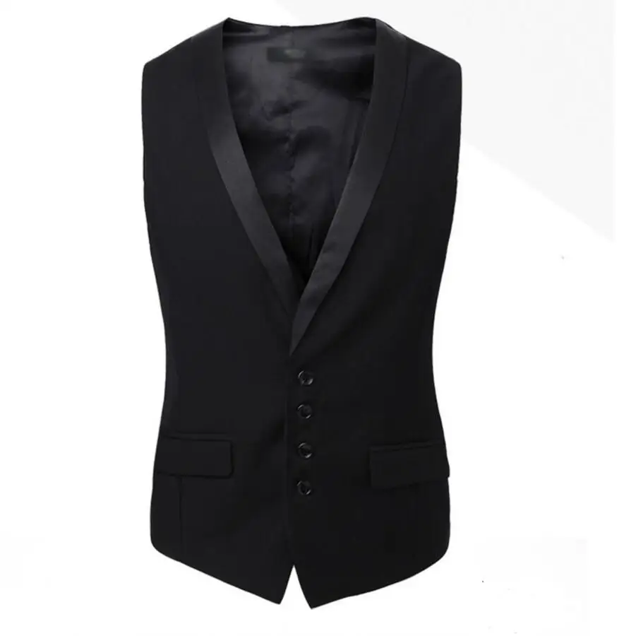 

custom Men Suits Vests Gilet New Arrival Men Vest Slim Fit Fashion Male Waistcoat Black Colors Formal Business Male Clothing