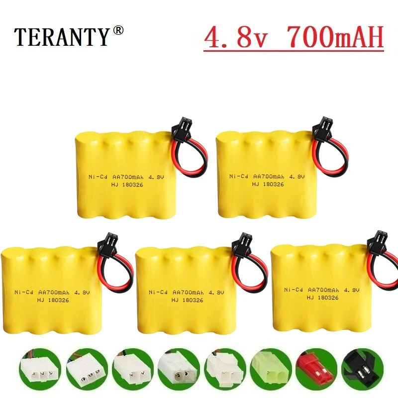 

(M Model) 4.8v Nicd Battery For Rc toys Cars Tanks Robots Boats Guns 700mah 4.8v Rechargeable Battery 4* AA Battery Pack 1-10Pcs