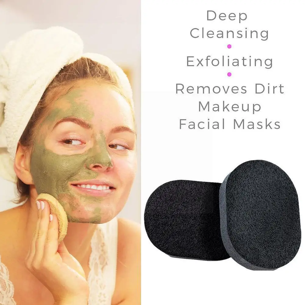 

1pcs Soft Bamboo Charcoal Wash Face Deep Cleaning Sponge Makeup Shipping Puff Free Care Pro Foundation J5m4
