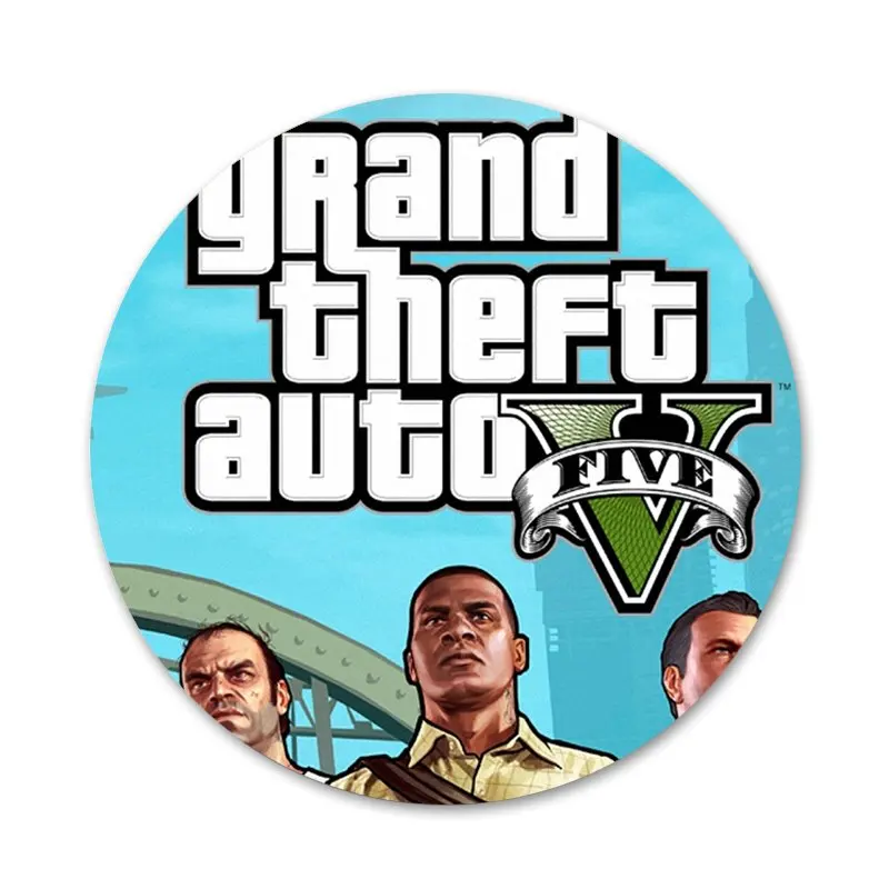 Gta 5 Grand Theft Auto V Значки Металлические для украшения рюкзака 58 мм | Дом и сад