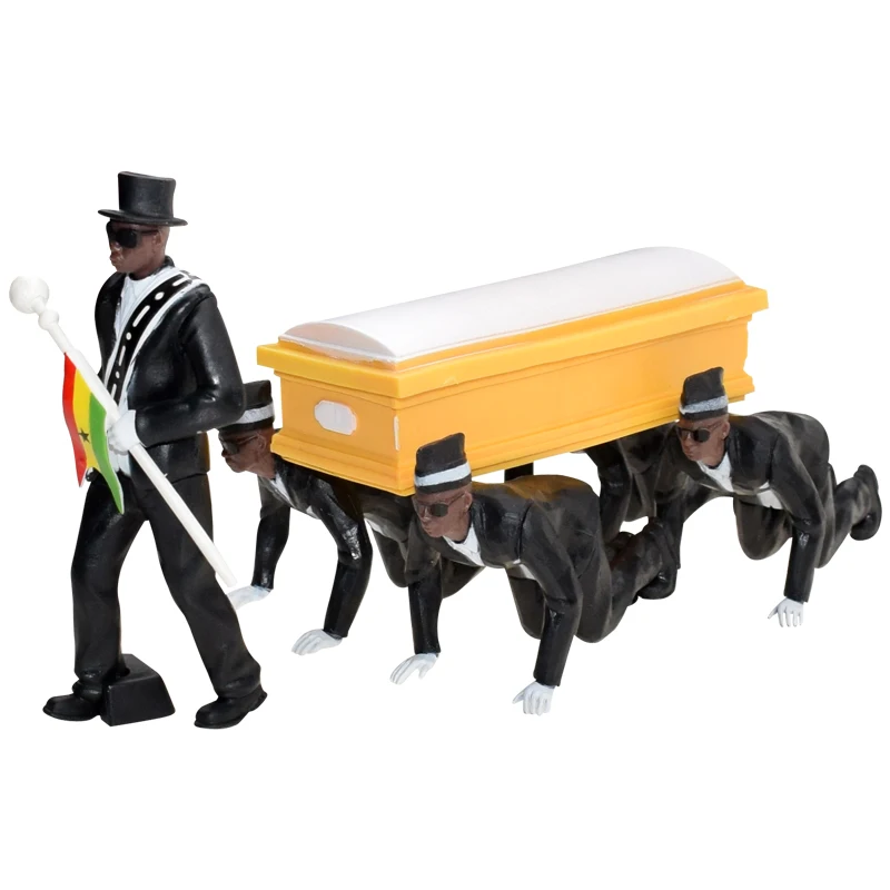 

10cm Cosplay Figure Ghana Dancing Ghana Funeral Coffin Dancing Pallbearer Team Model Car Decor Children's Toy