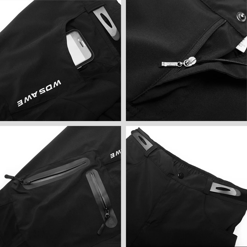 Мужские мотоциклетные шорты WOSAWE водонепроницаемые свободные для езды на