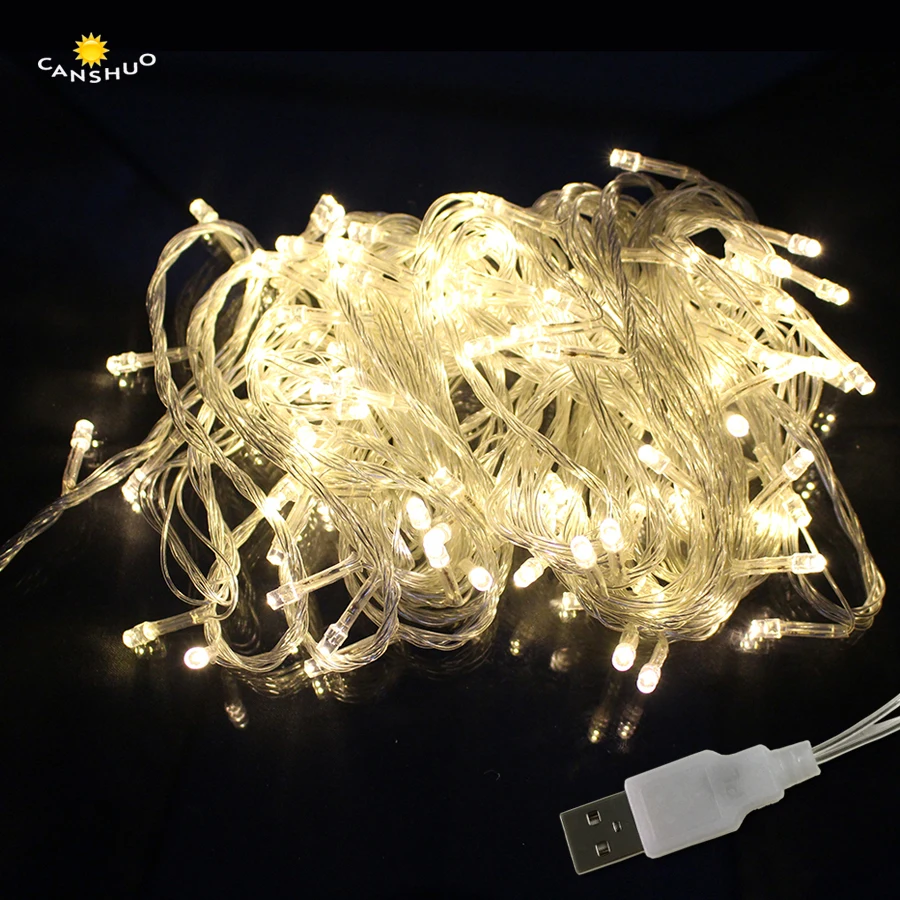 DC 5 в USB светодиодный светильник 2 м/3 м/5 м/10 м Сказочный s водонепроницаемый для