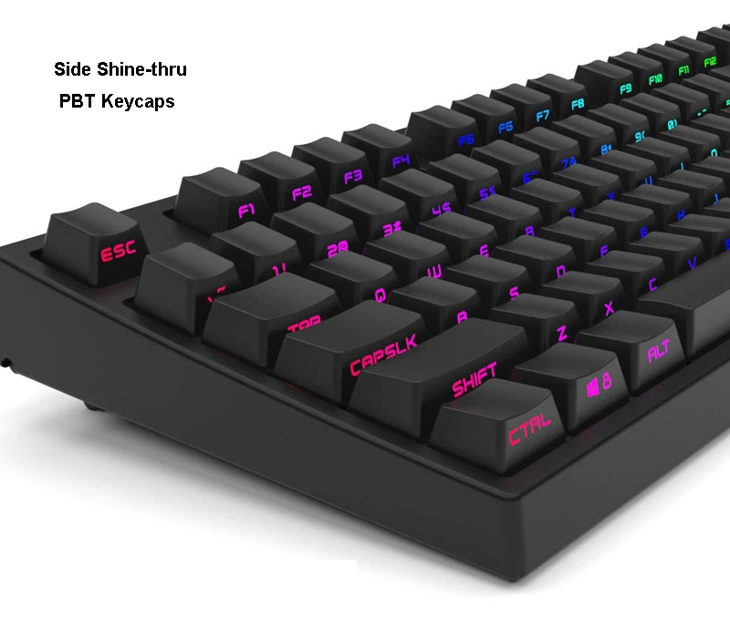 Двойная съемка PBT 104 клавиш боковая подсветка просвечивание через прозрачные