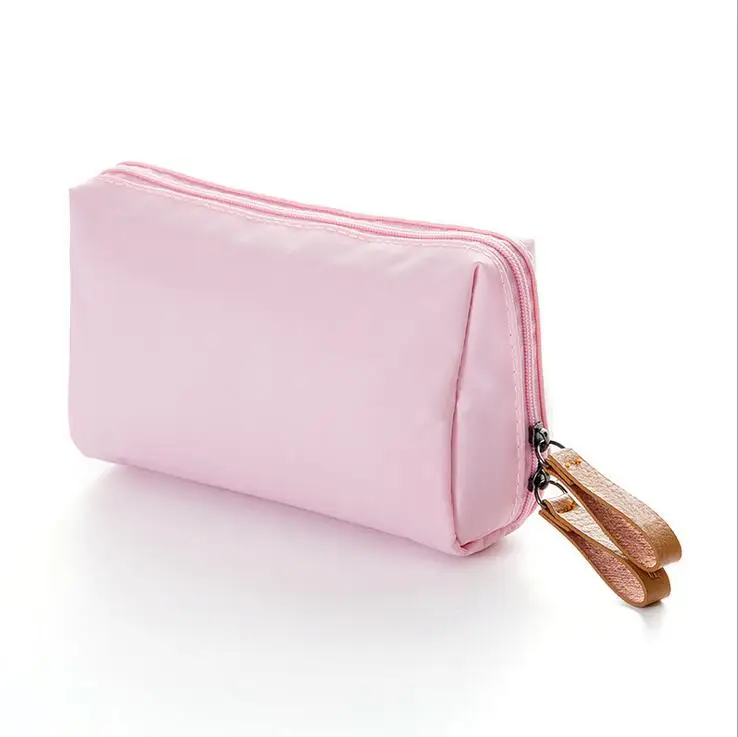 Pink 1 шт., однотонная косметичка, корейский стиль, женская косметичка, сумочка, косметичка, сумка для туалетных принадлежностей, водонепроницаемый чехол-органайзер для макияжа - Цвет: Pink