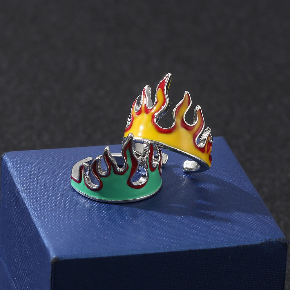 Женское кольцо в стиле хип-хоп открытое пламя демон убийца Rengoku Kyoujurou