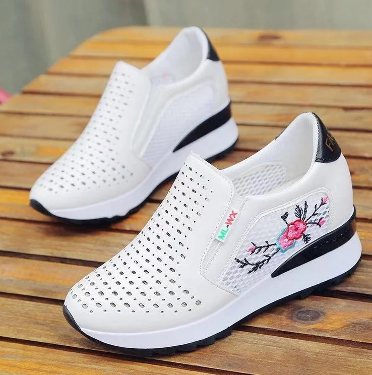 Кроссовки женские без шнуровки удобные лоферы Повседневная летняя обувь с