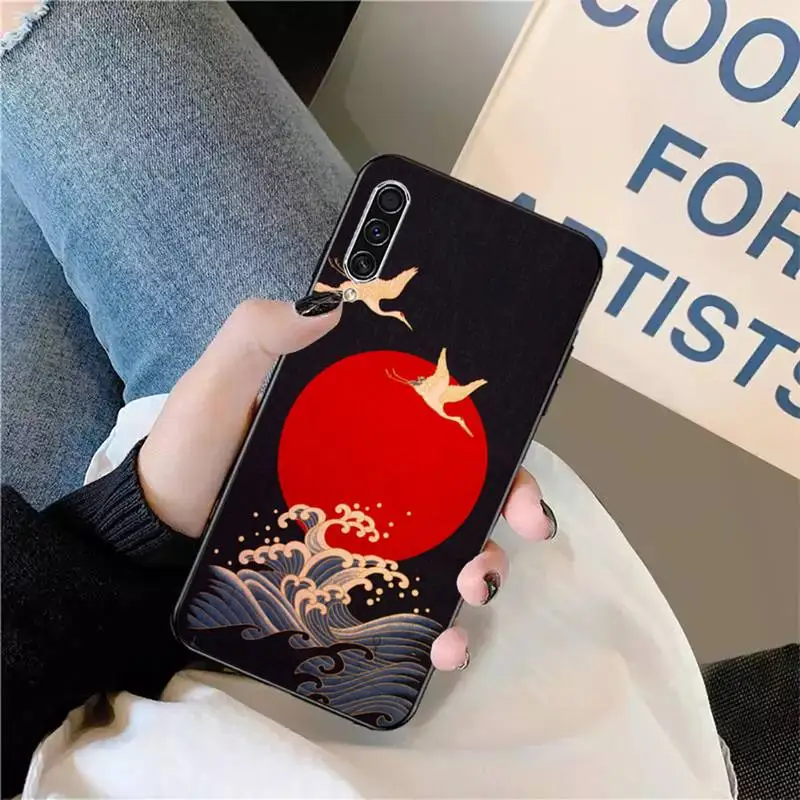 

Wave Art Japanese Green Illust Phone Case For Samsung galaxy S 9 10 20 A 10 21 30 31 40 50 51 71 s note 20 j 4 2018 plus