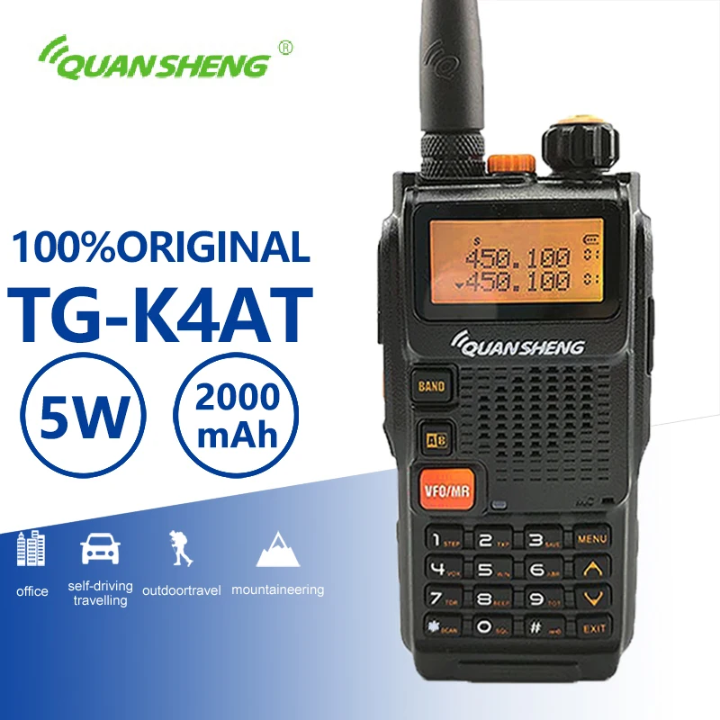Quansheng TG-K4AT(UV) High Quality Walkie Talkie Dual Band Portable 2 Way Radio Ham Radio Comunicador Hf Transceiver Woki Toki