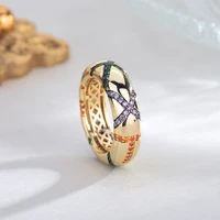 european and american colorful striped tribal ring fashion retro design male and female lovers food ring factory direct sales