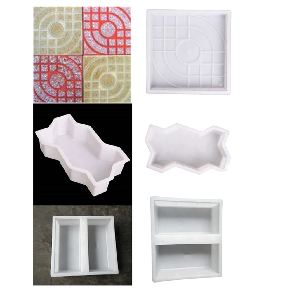 3 шт. тротуарная форма для кирпича Diy бетона садовая газона Каменная ходьбы вида