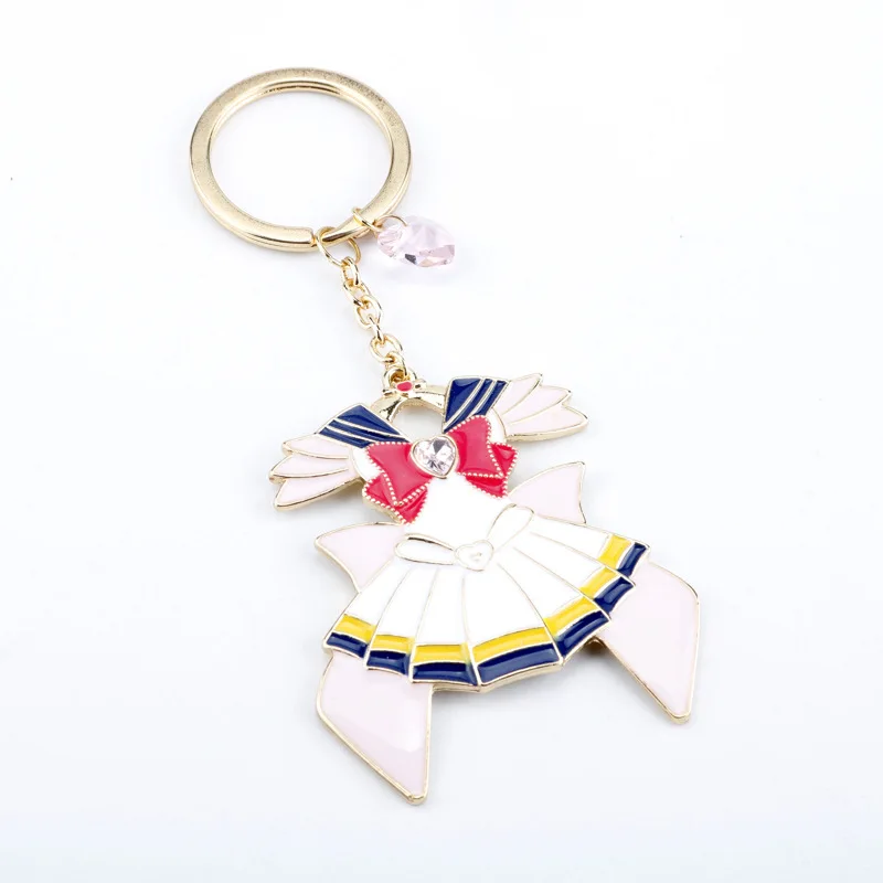 

Bandai Cute Cartoon Sailor Moon Keychain Moon Hare Water Ice Moon Skirt Dripping Key Chain Oil Car Pendant Bag Keyring Metal