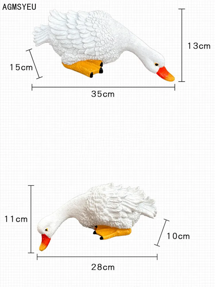 Креативная уличная имитация питьевой утки украшения из смолы искусственные