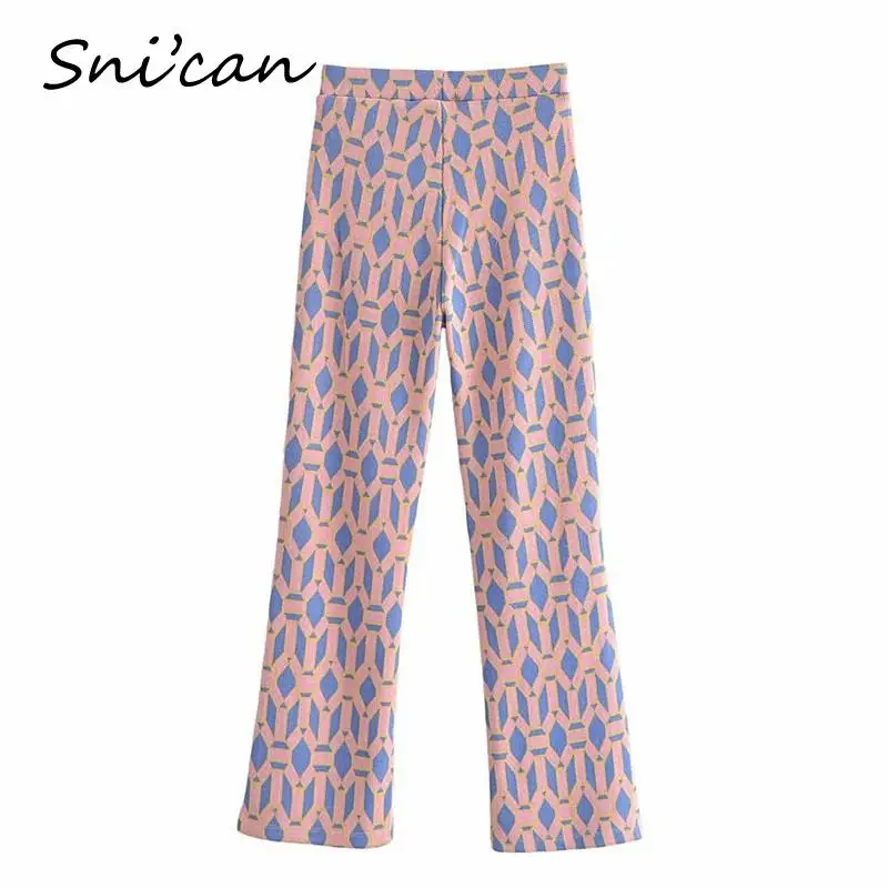 Женские трикотажные брюки Za Длинные повседневные в клетку винтажные штаны на