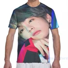 Футболка с коротким рукавом для мужчин и женщин, модная рубашка с принтом Ким Taehyung, топы для мальчиков