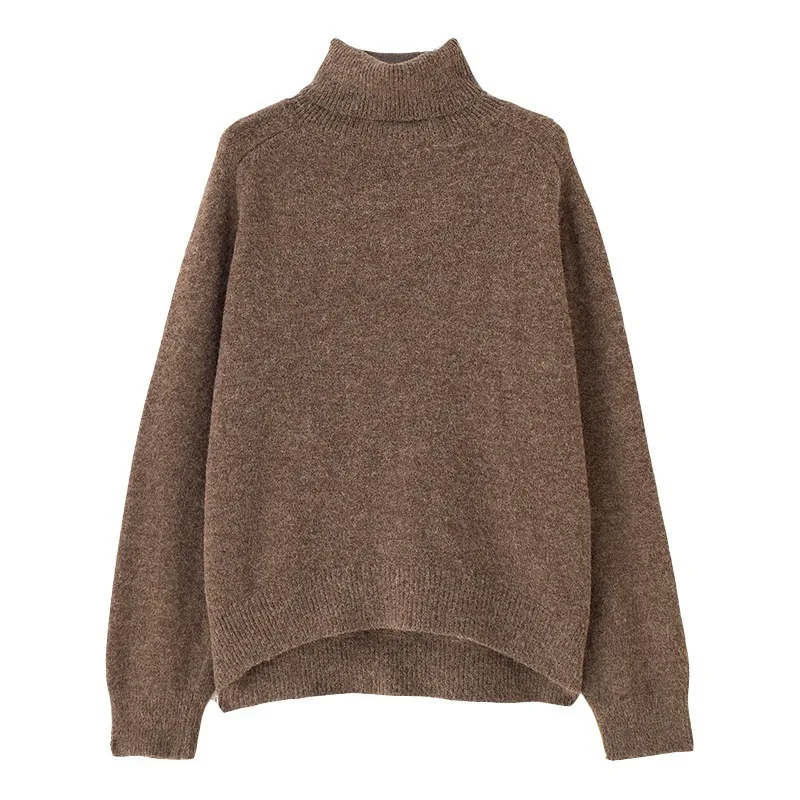 

2020 Autumn Winter Basic Sweater for Women Oversized Solid Loose Pullovers Knitted Turtleneck Pull Thick Casual Female Jumpers