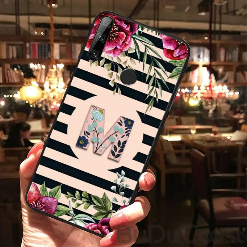 

Pink Letter Alphabet Flowers Floral Phone Case For Huawei Y5 Y6 Y7 Y9 Prime Pro II 2019 2018 Honor 8 8X 9 Lite View9