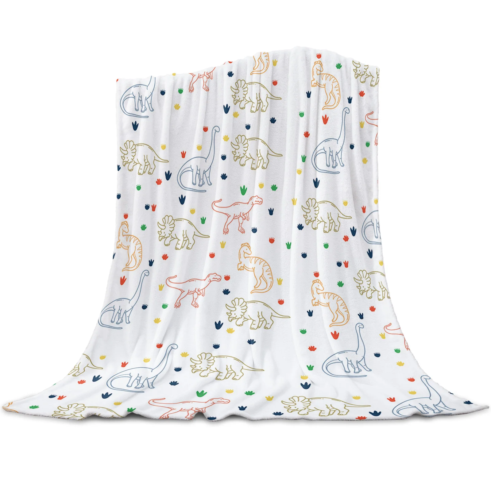 

Jurassic Cartoon Dinosaur Children Throw Blanket Soft Picnic Blanket Home Decor Microfiber Flannel Blankets for Beds